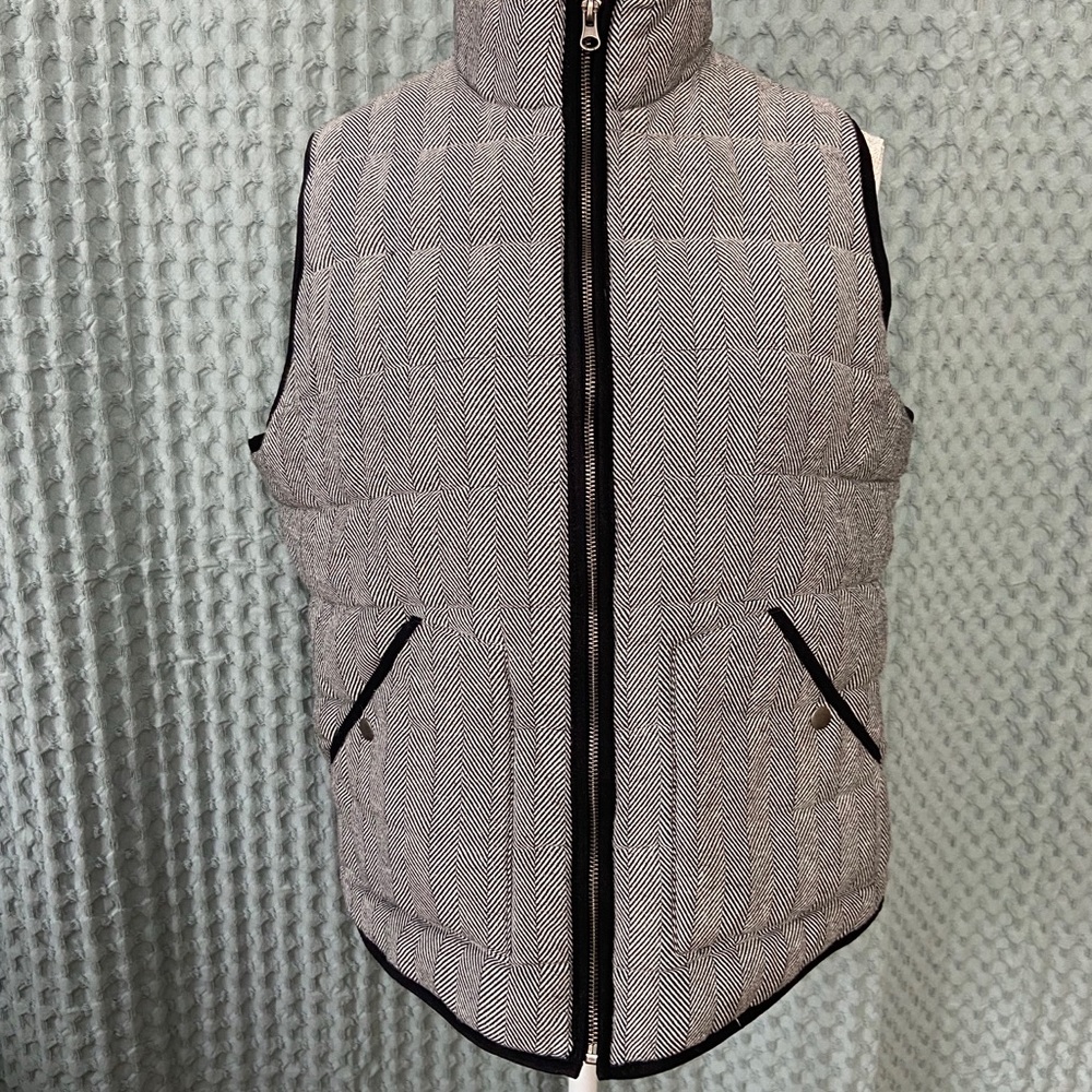 Merona Black and White Herringbone Vest